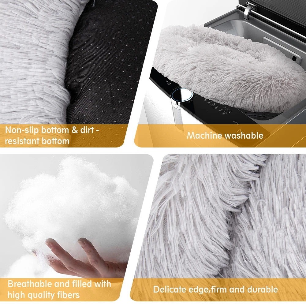 Cuccia sfoderabile rotonda per animali domestici da 60-100cm